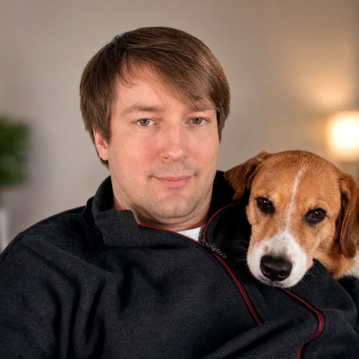 Rico Brand mit seiner Hündin Bella