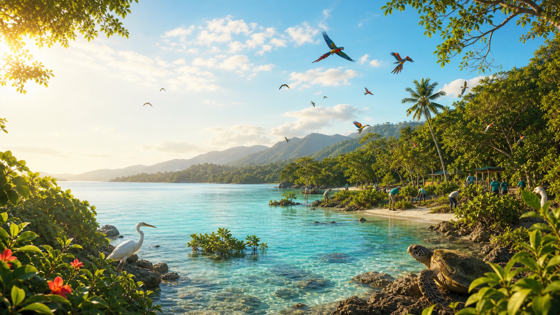 Landschaft am Wasser als Sinnbild für Natur und Versorgung